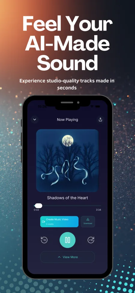 A finished track playing in HyperMusic AI